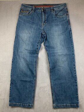Prana Mens Pants 36 Blue Axiom Jeans Straight Leg Organic Cotton M41173002 36x30